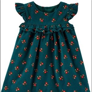 SALE‼️ Green Floral Corduroy Dress